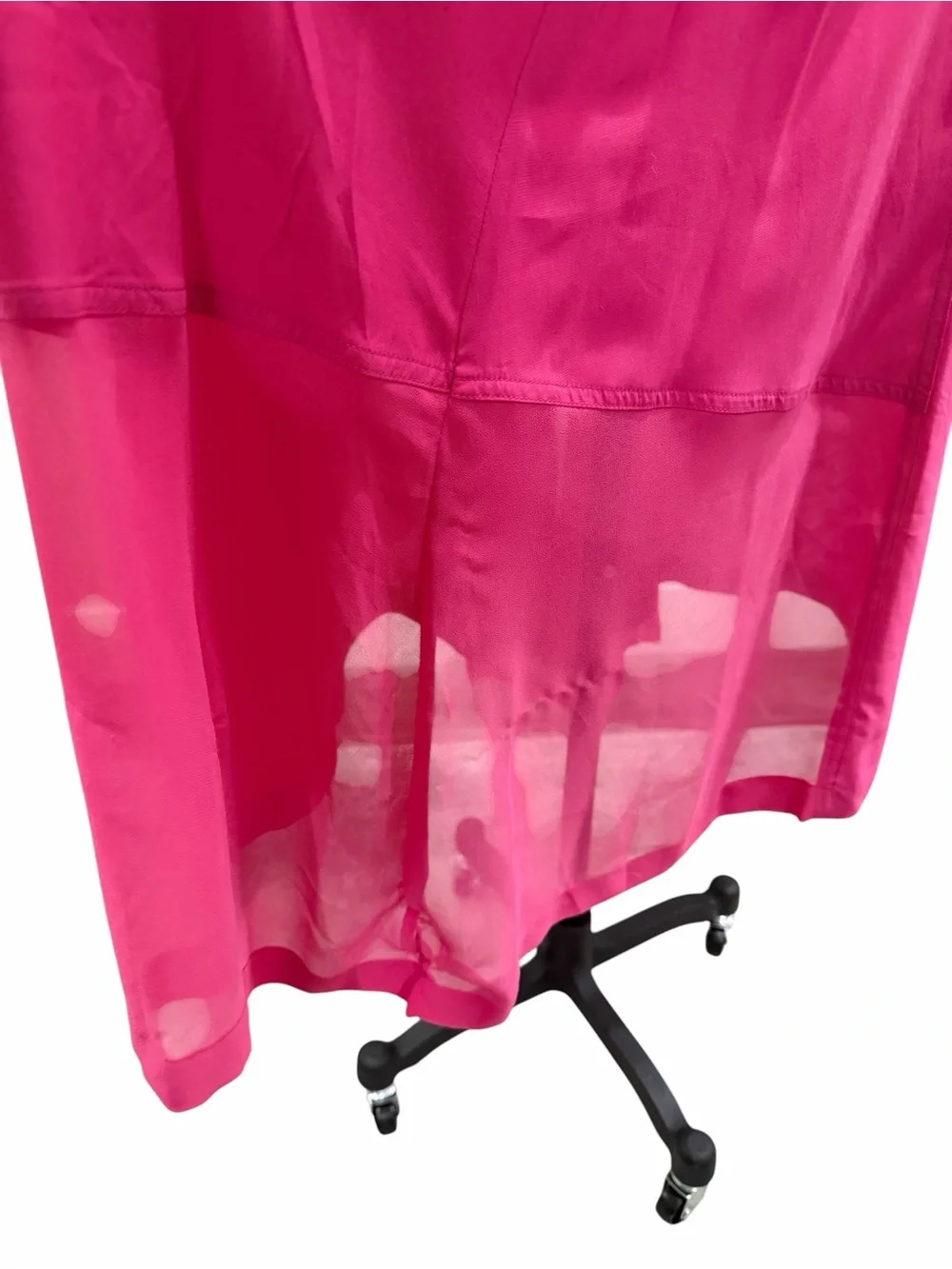 DKNY Handkerchief Hem Mixed Media Pull On Elastic Waist Maxi Skirt Pink XL NWT